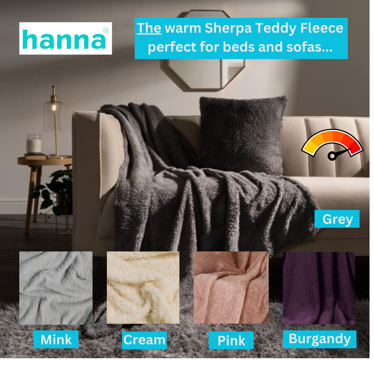 Hanna's Luxury Blanket Teddy Throw Blankets