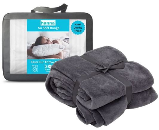 Hanna's Luxury Faux Fur Fleece Reversible Throw